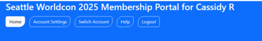 Screenshot of the membership portal menu bar showing the Switch Account button.