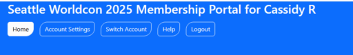 The membership portal menu bar with the Switch Account button showing.