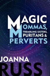 Cover of the 2023 editing of Magic Mommas, with the title text over a blue and purple swirled background.