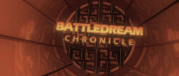 Poster for Battledream Chronicle, with the title over a circular patterned grate like a manhole cover.
