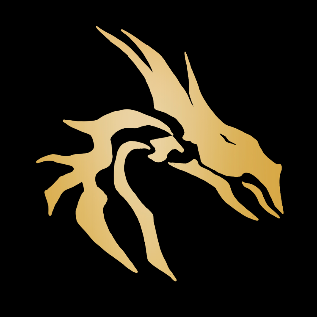 Golden Dragon with Black Background