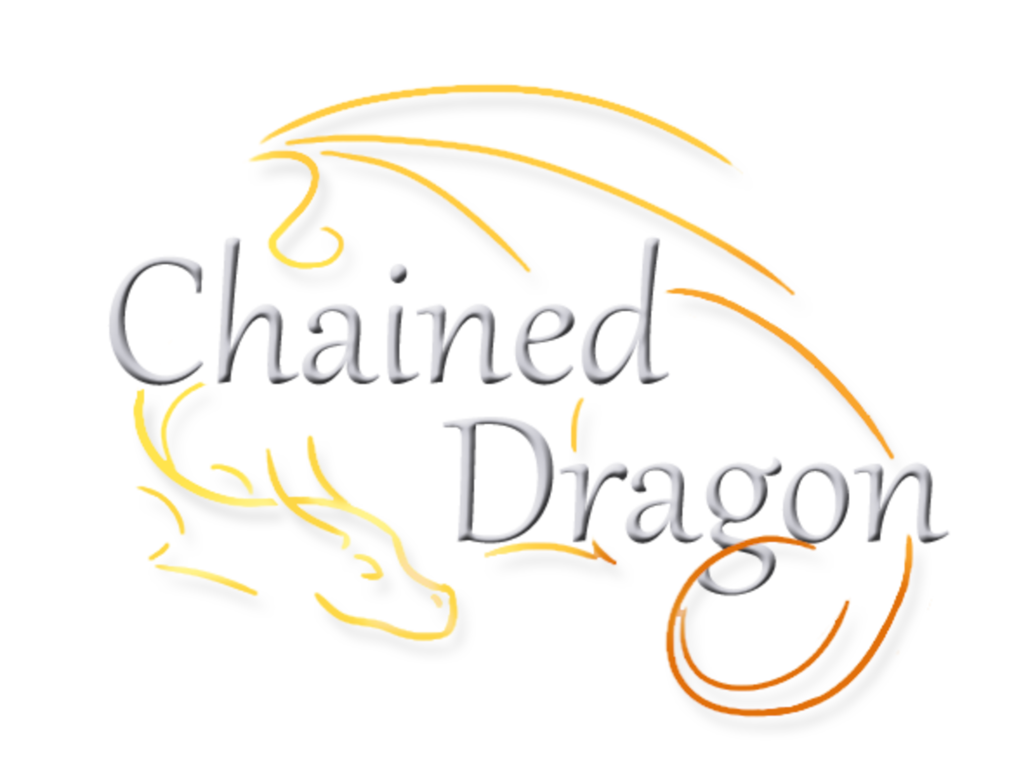 Business name Chained Dragon over a curled up gold dragon