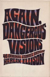 The cover of Again, Dangerous Visions, with the title text against a white background.