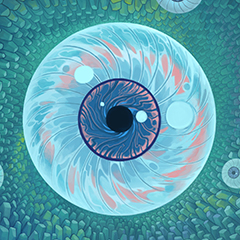 a floating eyeball