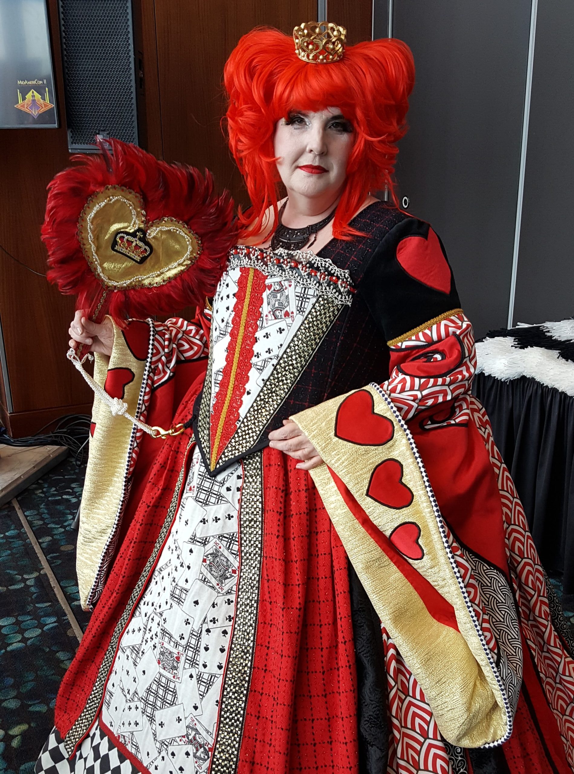 Theresa in her Queen of Hearts cosplay.