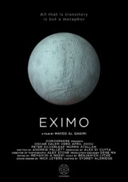 Poster for Eximo showing a blue-grey planet.