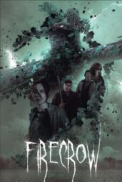 Poster for Firecrow with a woman and three men in front of a cross covered in ivy.
