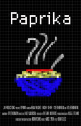 Poster for Paprika with a painted bitmap style image of a blue bowl of food with steam rising.