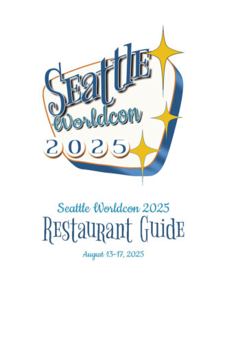 1 MB PDF link. Cover of the restaurant guide, featuring the Seattle Worldcon 2025 logo.