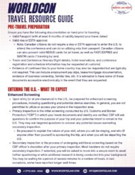 The first page of the travel resource guide. Click to download the 1 MB PDF.